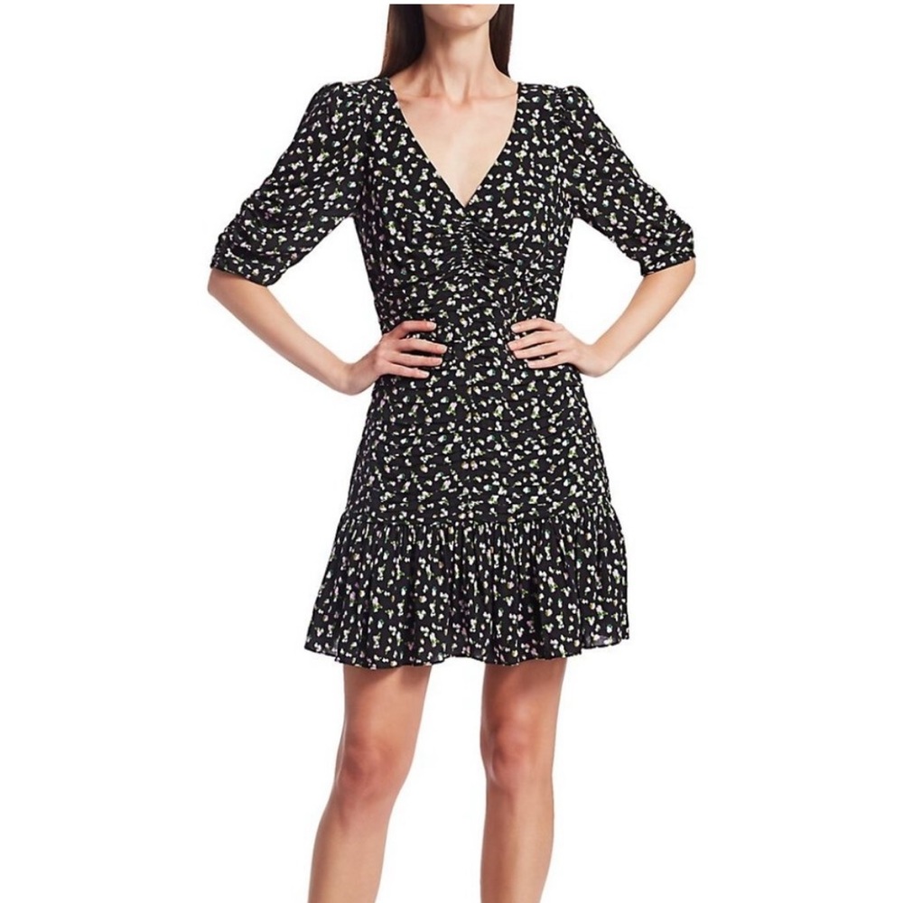 Tanya Taylor Black Floral Dress